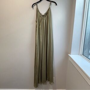 Elegant Olive Green Maxi Dress